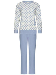Zetex Pastunette Badstof dames pyjama lange mouwen -Blue Fog