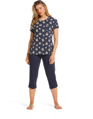 Zetex Pastunette capri pyjamabroek dames - Dark Blue