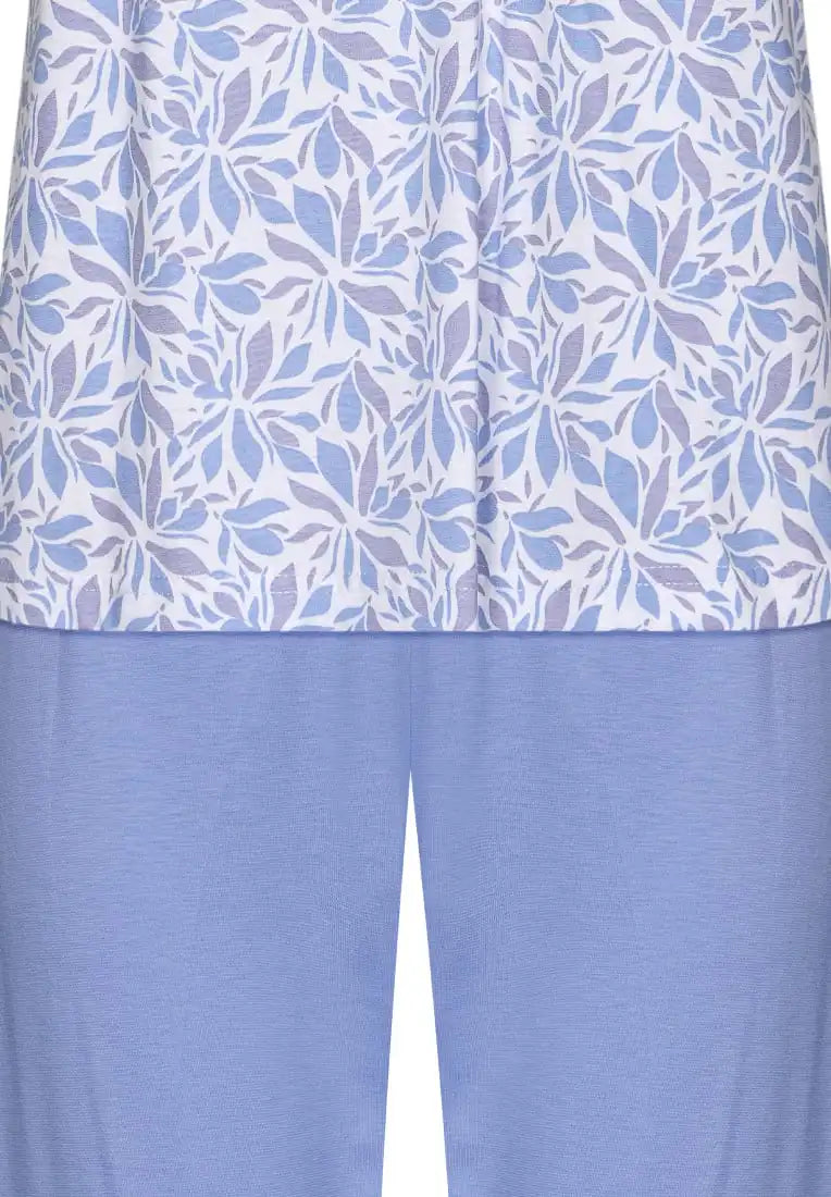 Zetex Pastunette dames capri pyjama - Shortama - Blue Foral
