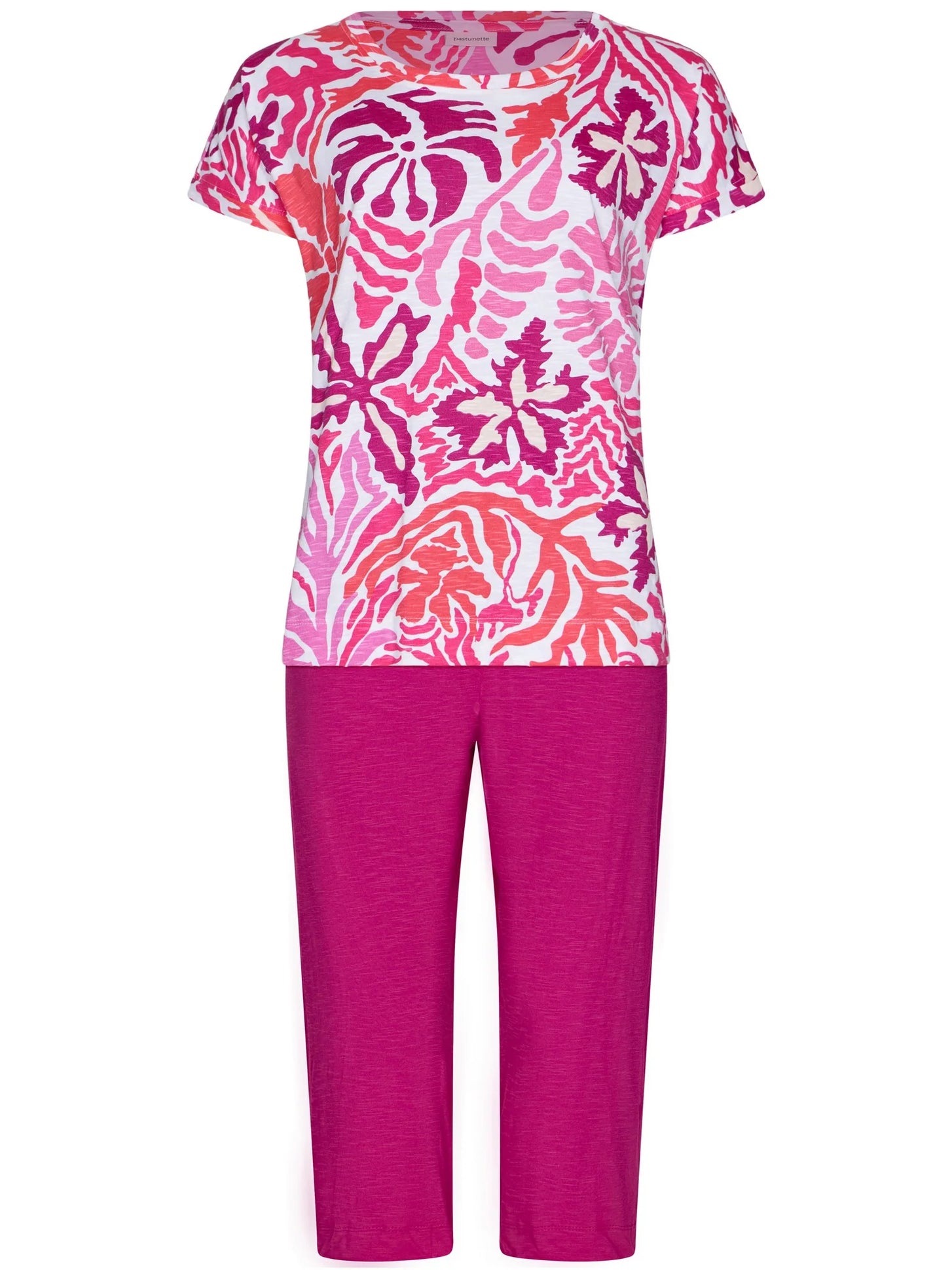 Zetex Pastunette dames capri pyjama - Shortama - Paradise pink