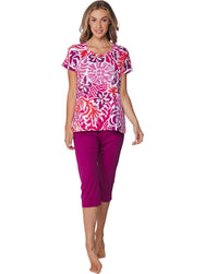 Zetex Pastunette dames capri pyjama - Shortama - Paradise pink