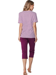 Zetex Pastunette dames capri pyjama - Shortama - Paradise pink