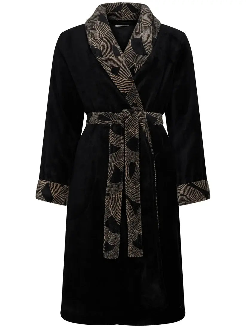Zetex Pastunette dames Fleece Badjas - Zwart - Morning Gown