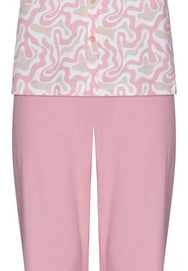 Zetex Pastunette dames katoenen pyjama korte mouw met knoopsluiting - Roze