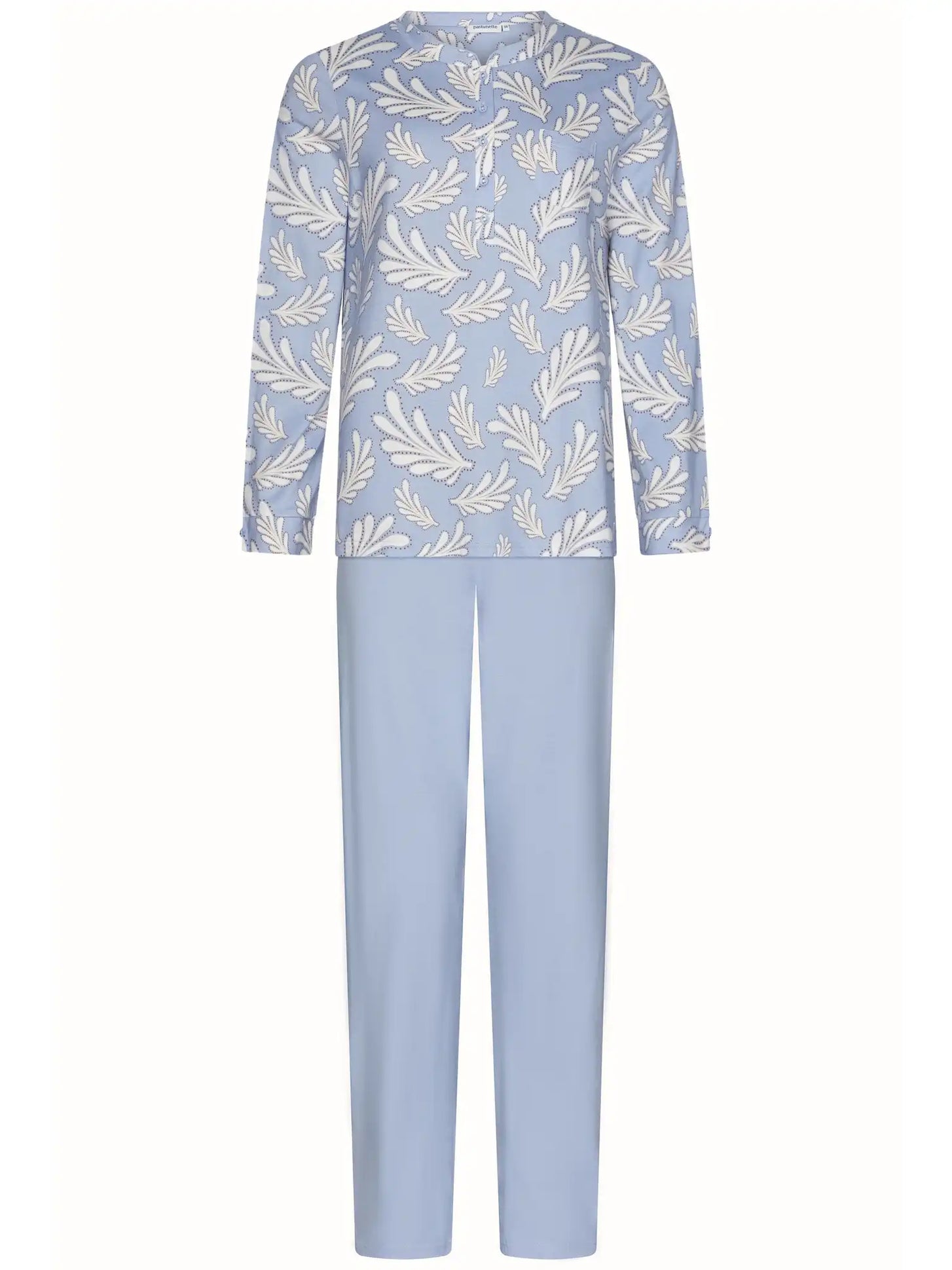 Zetex Pastunette dames katoenen pyjama lange mouwen - Blauw