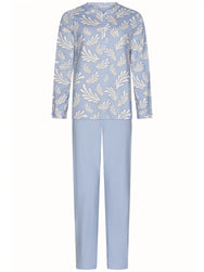 Zetex Pastunette dames katoenen pyjama lange mouwen - Blauw