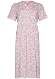Zetex Pastunette dames nachthemd korte mouw knoopsluiting - Pink Fusion