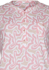 Zetex Pastunette dames nachthemd korte mouw knoopsluiting - Pink Fusion