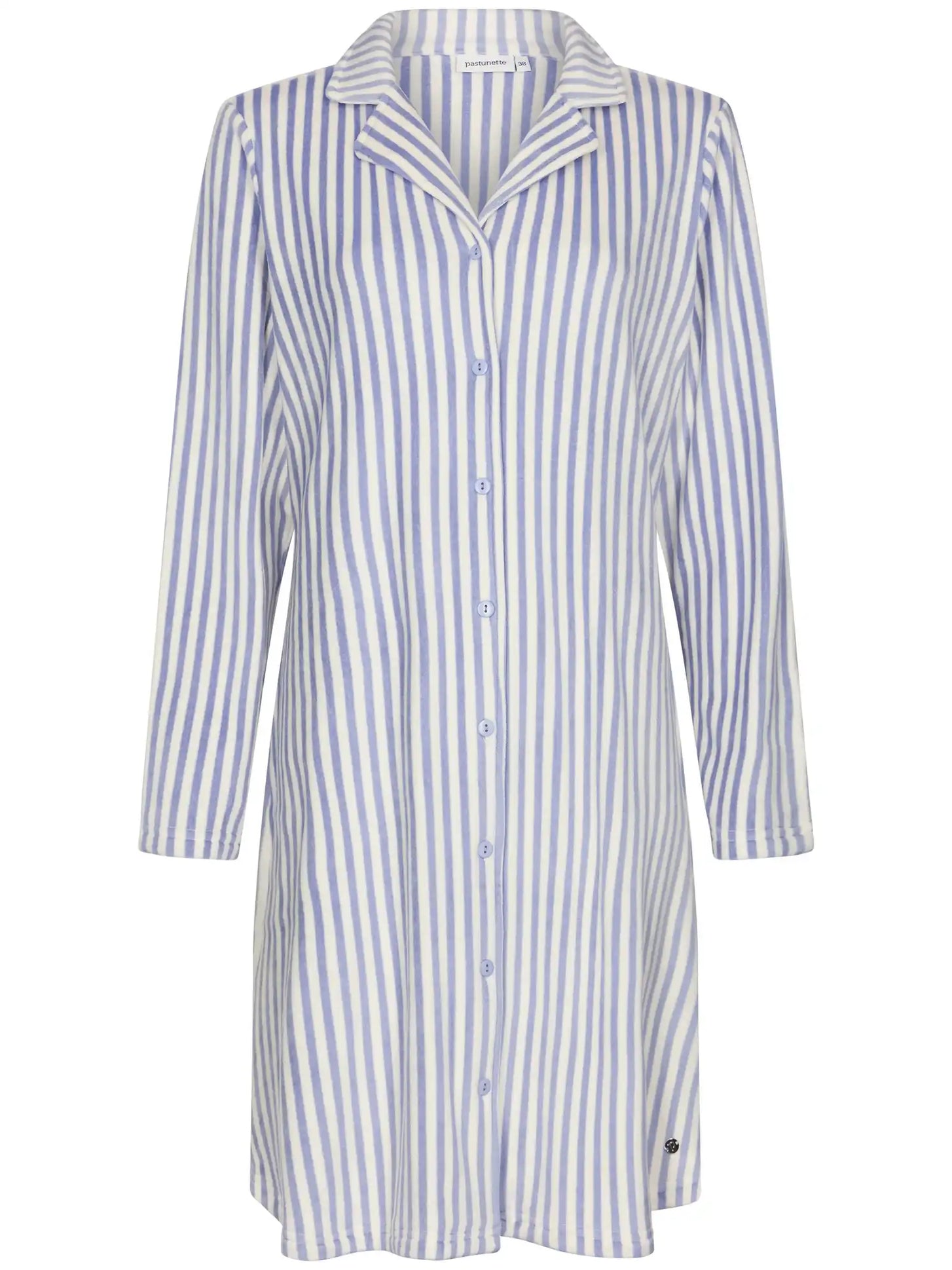 Zetex Pastunette dames nachthemd met knoopsluiting-Blauw streep