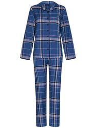 Zetex Pastunette Dames Pyjama Flanel met knoopsluiting - Blauw