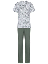 Zetex Pastunette dames pyjama korte mouwen - Green Breeze