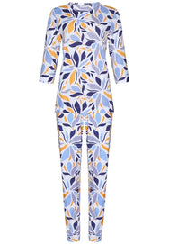 Zetex Pastunette dames pyjama lange mouwen - Graphic Leaves