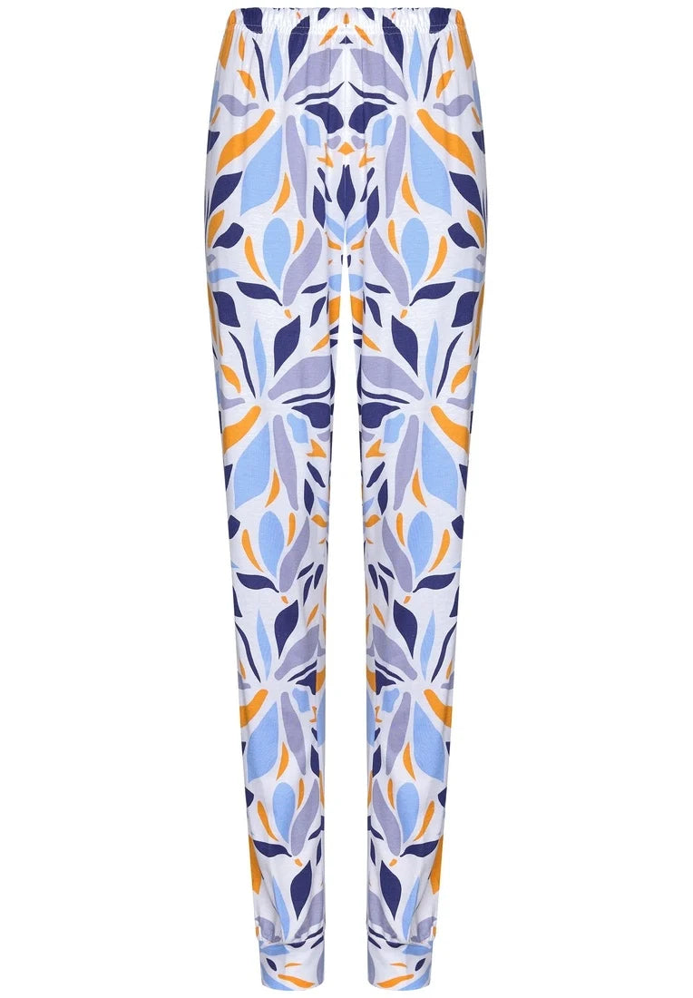 Zetex Pastunette dames pyjama lange mouwen - Graphic Leaves