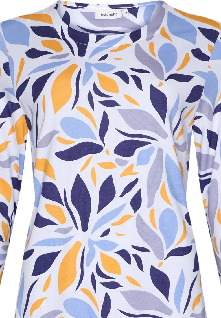 Zetex Pastunette dames pyjama lange mouwen - Graphic Leaves