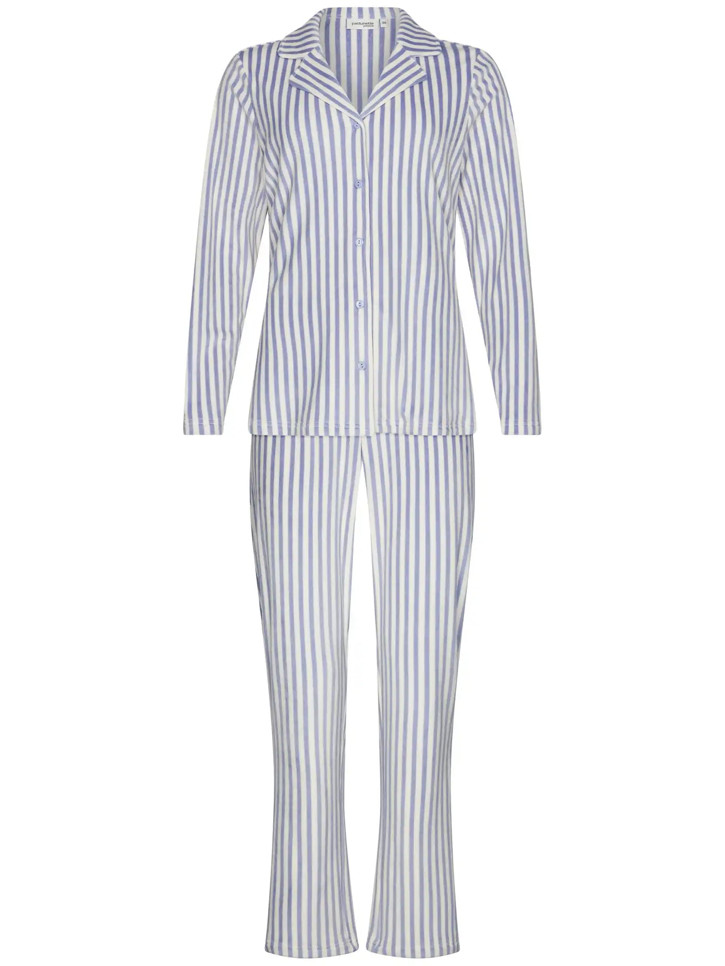 Zetex Pastunette Dames Pyjama met knoopsluiting - Blauw streep