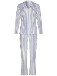 Zetex Pastunette Dames Pyjama met knoopsluiting - Blauw streep