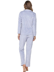 Zetex Pastunette Dames Pyjama met knoopsluiting - Blauw streep
