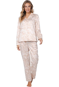 Zetex Pastunette Dames Pyjama Satijn - Lange mouwen - Swirl