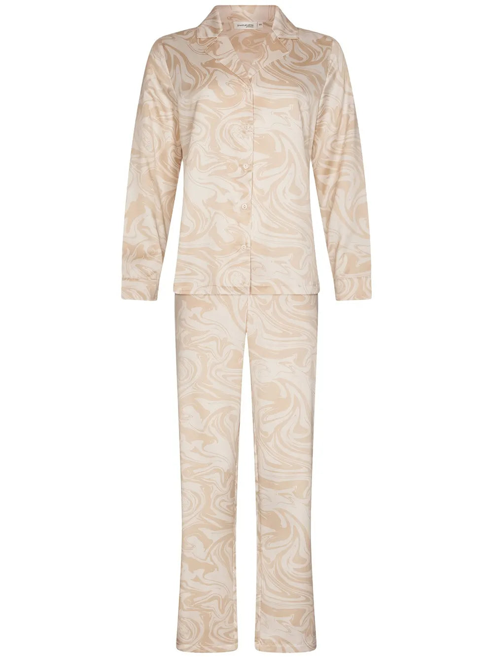 Zetex Pastunette Dames Pyjama Satijn - Lange mouwen - Swirl