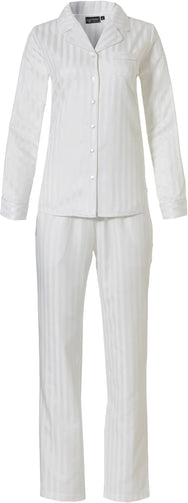 Zetex Pastunette Deluxe dames pyjama satijn - Lange mouwen - Snow