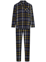 Zetex Pastunette Flanellen Heren Pyjama met knoopsluiting - Donkerblauw