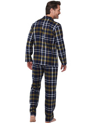 Zetex Pastunette Flanellen Heren Pyjama met knoopsluiting - Donkerblauw