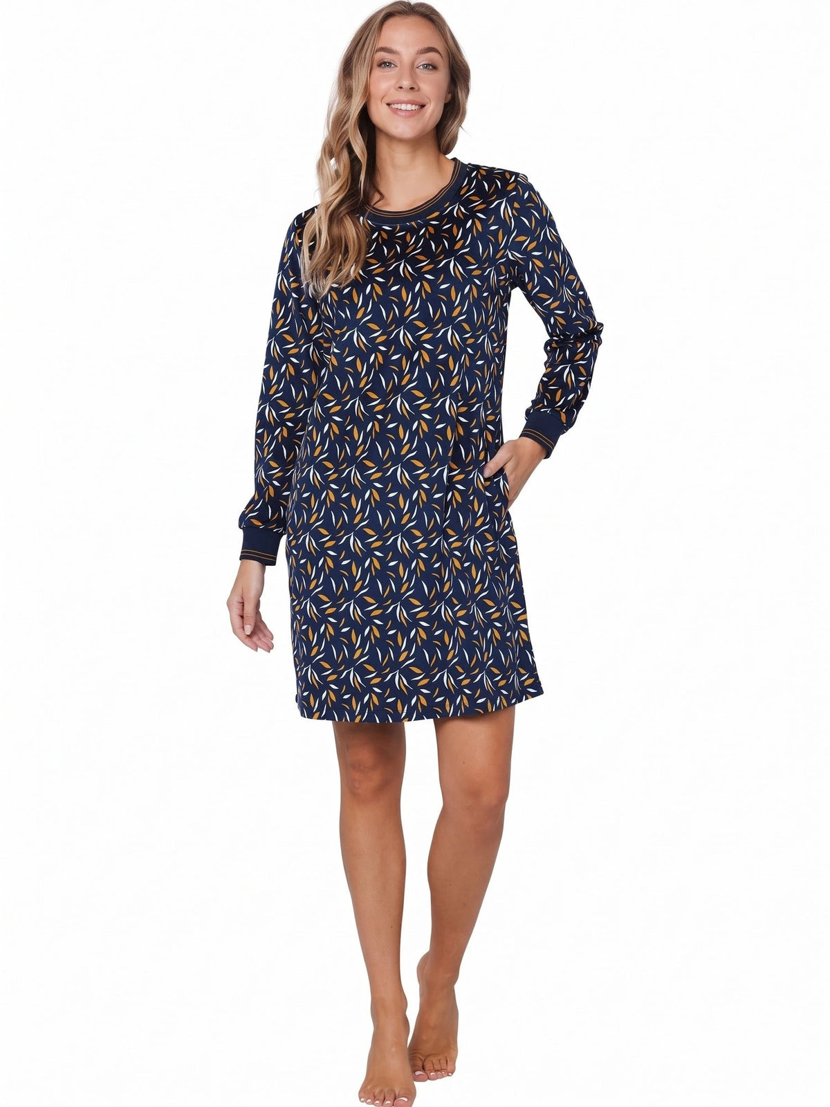 Zetex Pastunette Fleece dames nachthemd - Moonlite