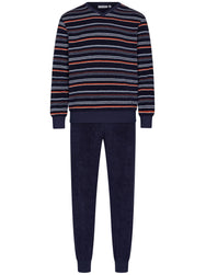 Zetex Pastunette Heren badstof pyjama met lange mouwen - Navy Nights
