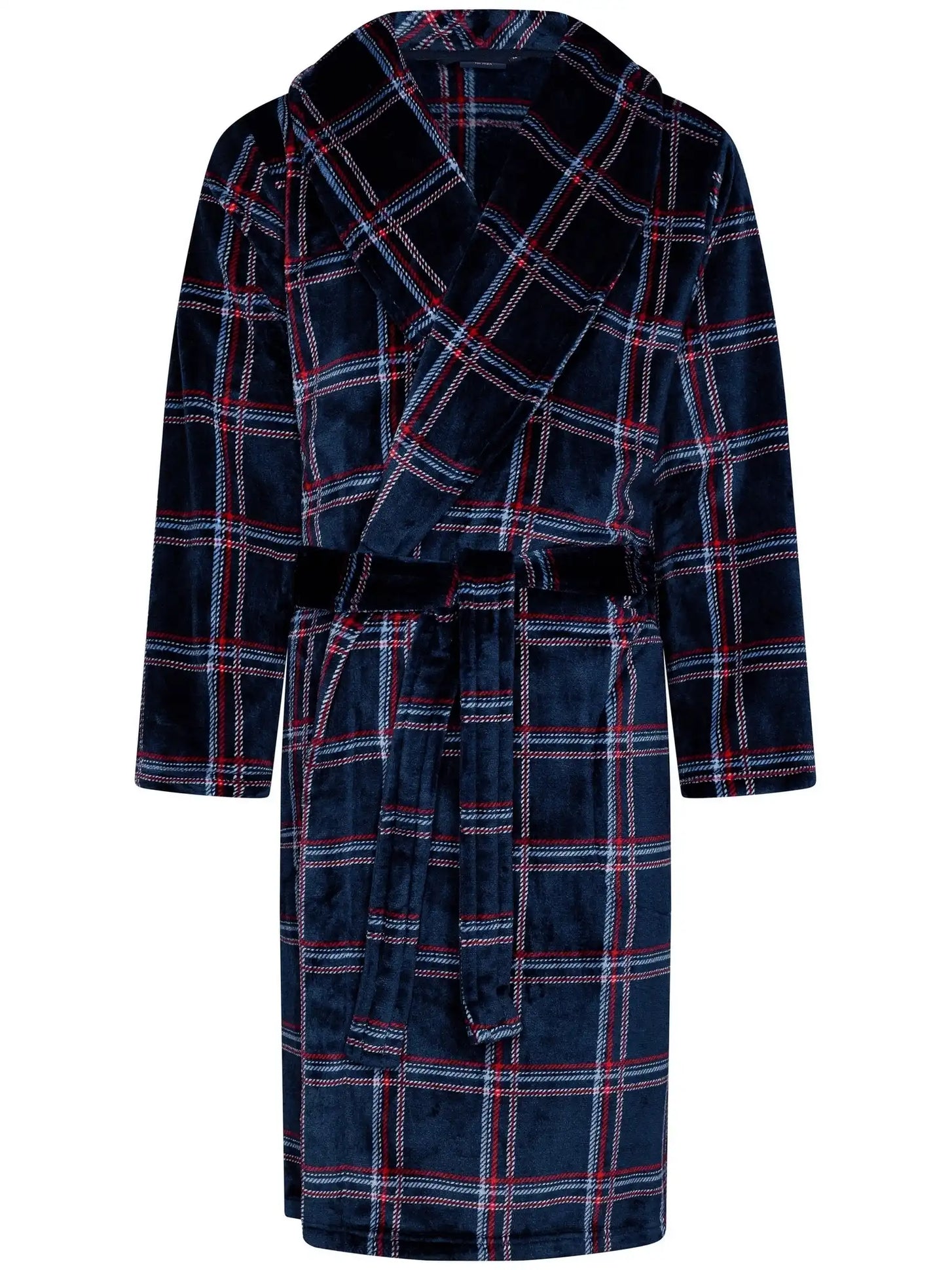 Zetex Pastunette heren fleece badjas - Donkerblauw