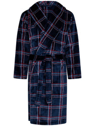 Zetex Pastunette heren fleece badjas - Donkerblauw