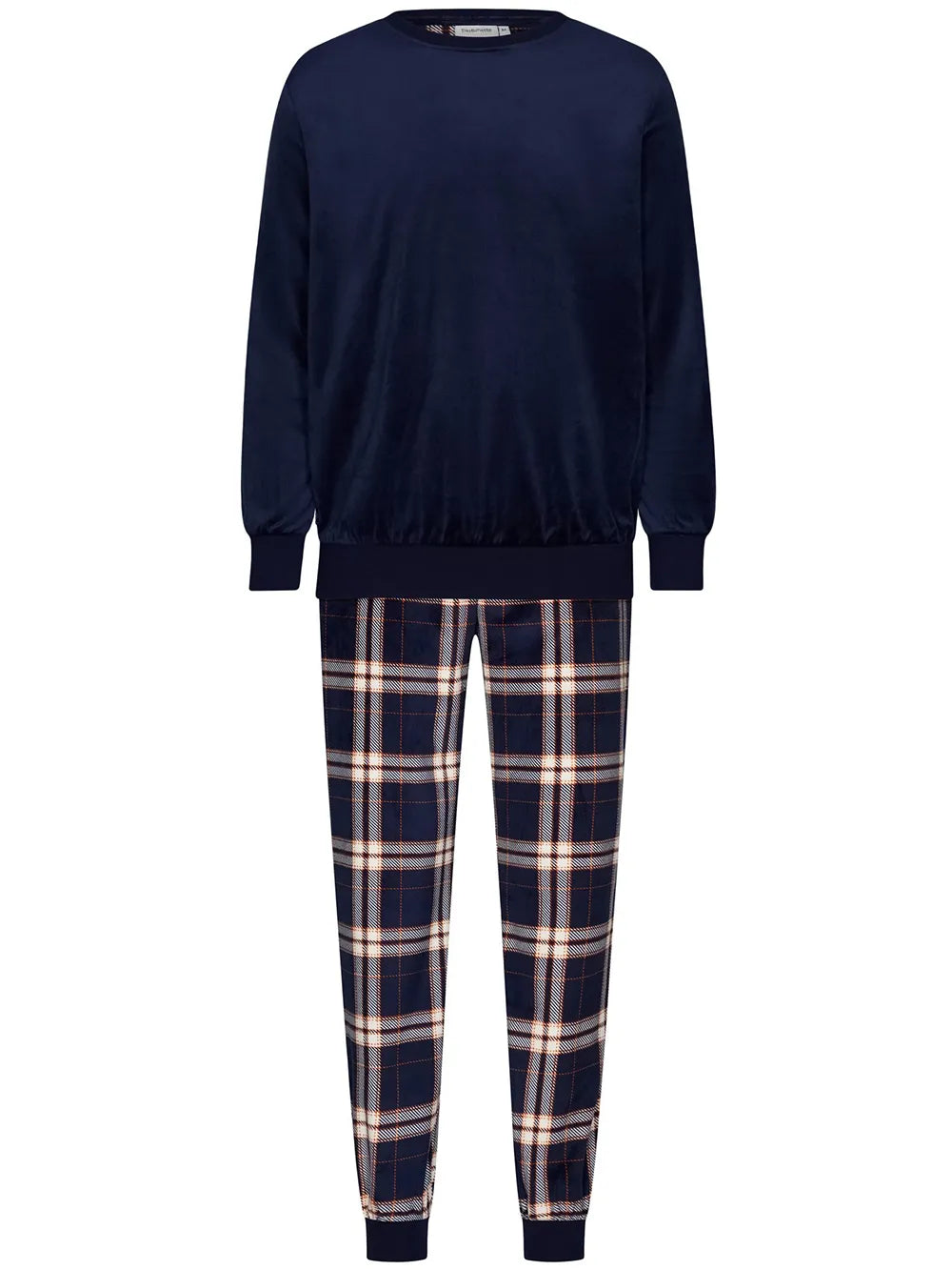 Zetex Pastunette Heren Fleece pyjama - Blauwe Ruit