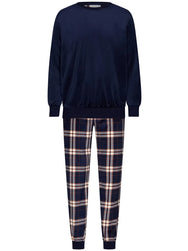 Zetex Pastunette Heren Fleece pyjama - Blauwe Ruit
