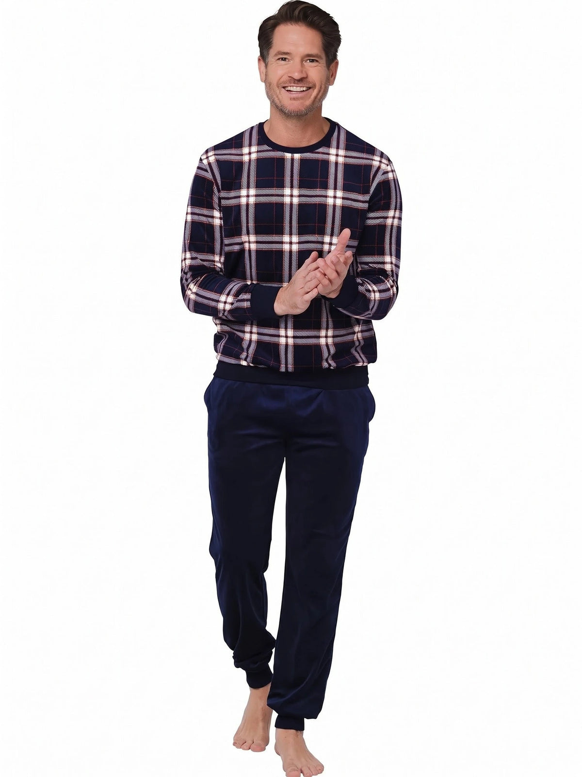Zetex Pastunette Heren Fleece pyjama - Ruit