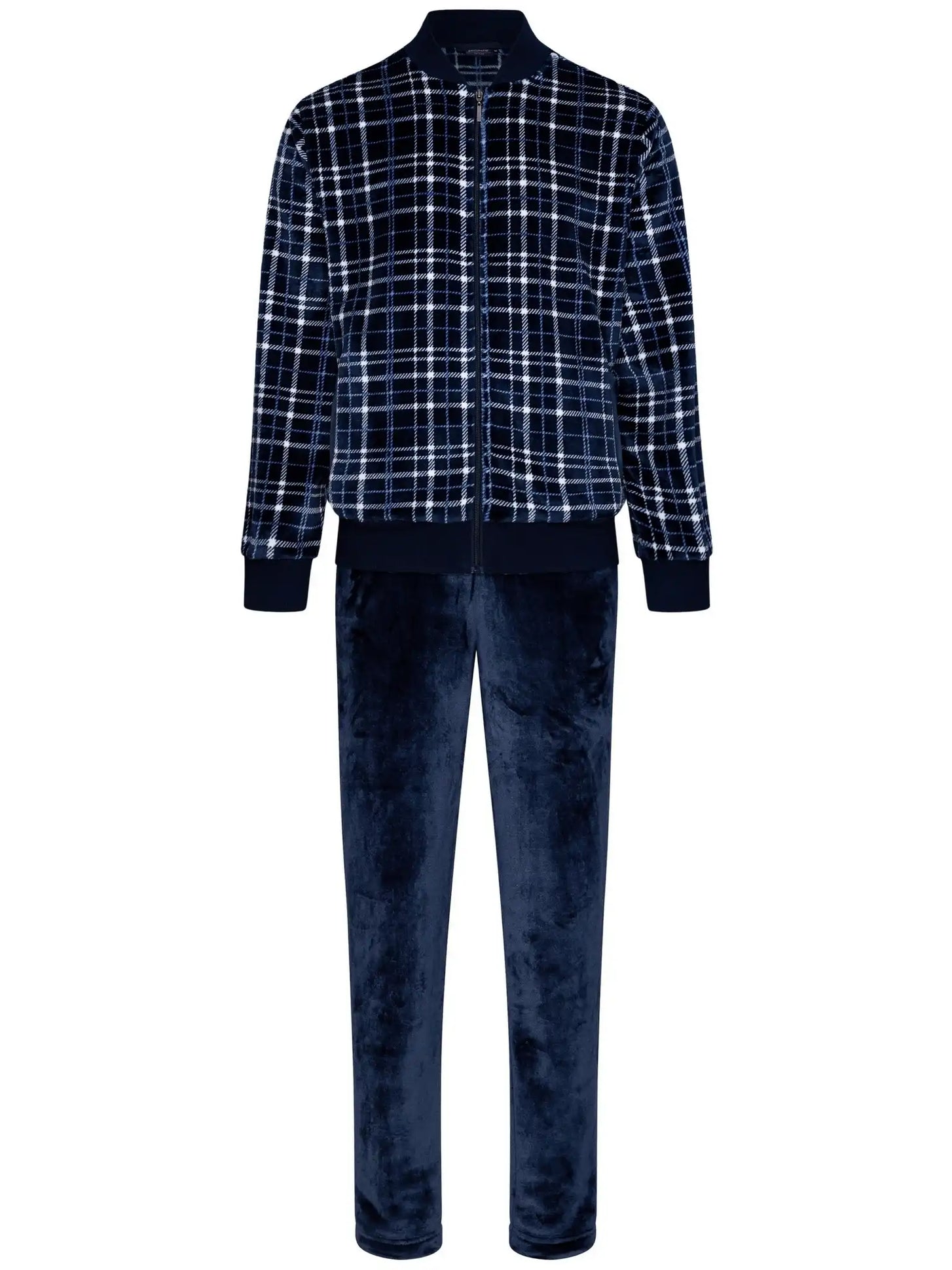 Zetex Pastunette heren Huispak Flanel Fleece - Donkerblauw