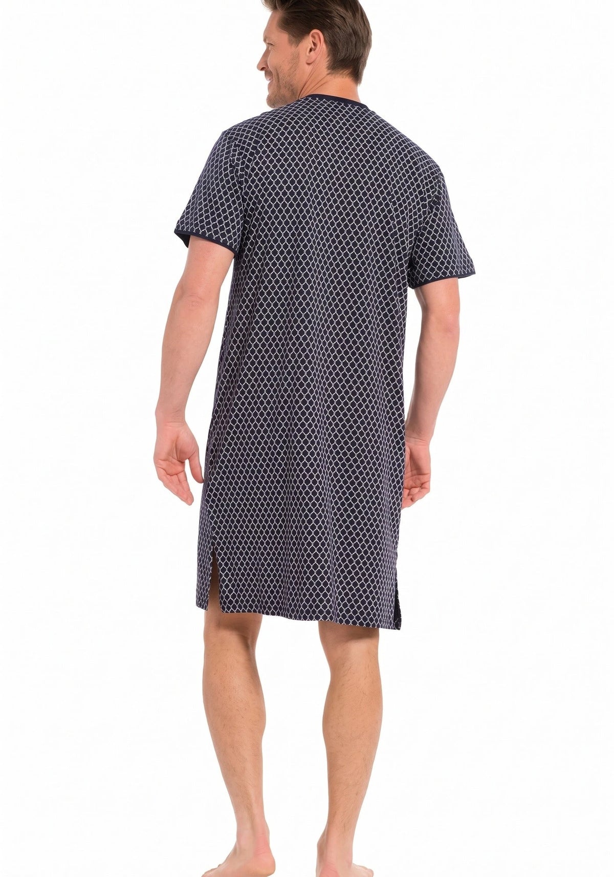 Zetex Pastunette Heren Nachthemd - Blauw met print