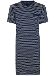 Zetex Pastunette Heren Nachthemd - Blauw met print