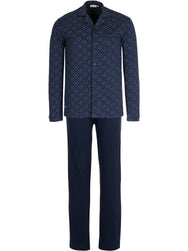 Zetex Pastunette Heren Pyjama katoen met knoopsluiting - Donkerblauw