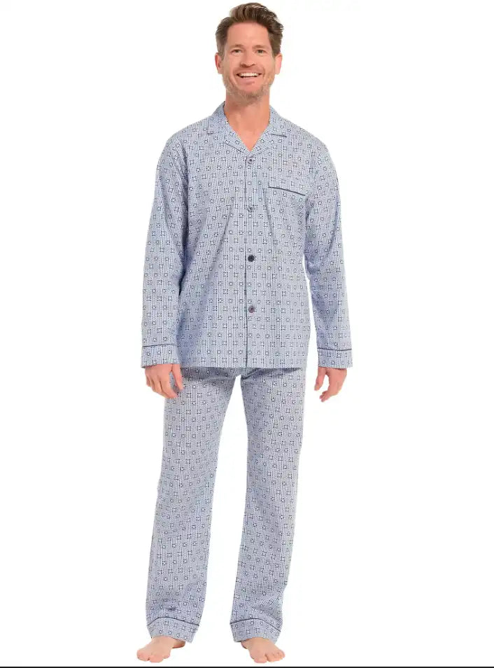 Zetex Pastunette Heren Pyjama katoen met knoopsluiting