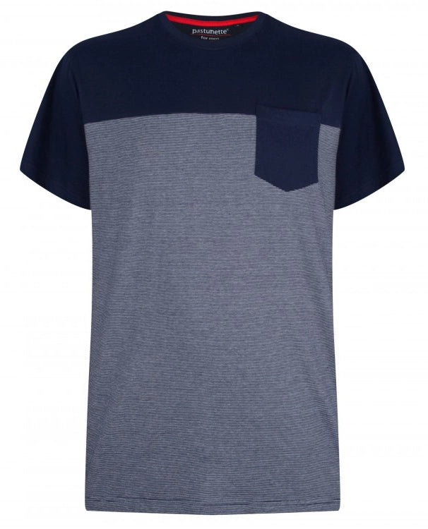Zetex Pastunette heren pyjama shirt K/M Jake - NOS -blauw