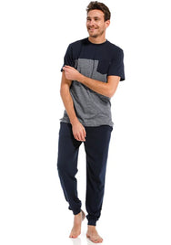 Zetex Pastunette heren pyjama shirt K/M Jake - NOS -blauw
