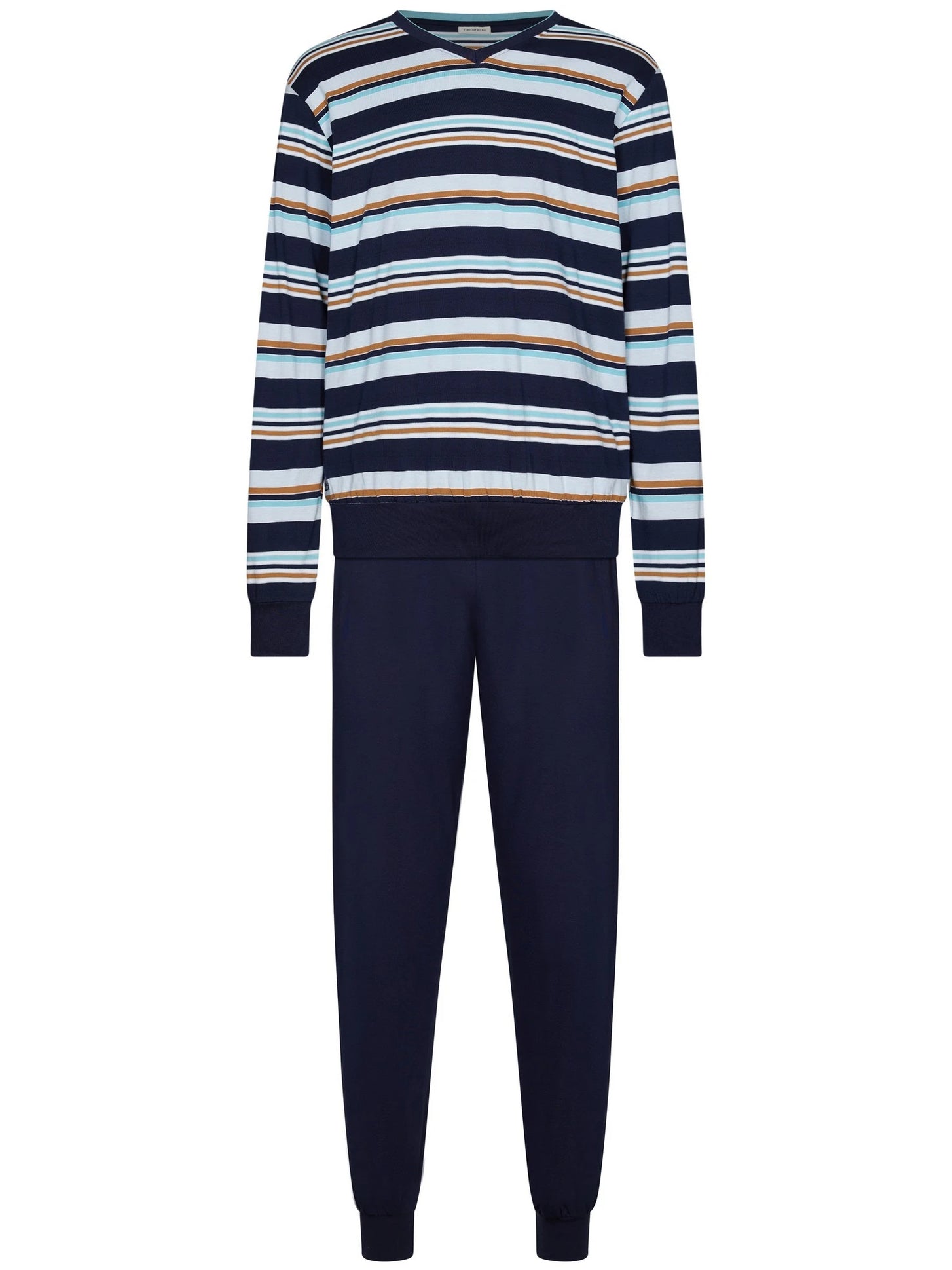 Zetex Pastunette katoenen Heren pyjama - V-hals - Donkerblauw