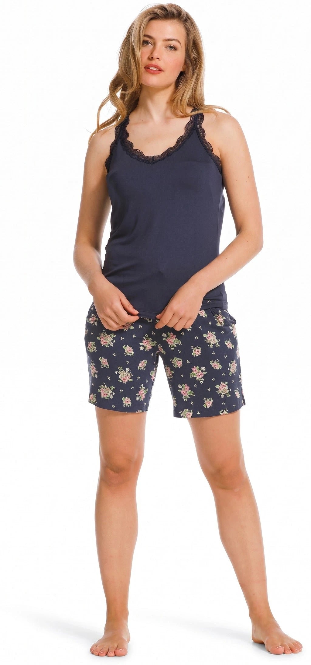 Zetex Pastunette pyjama short dames kort - Blue Flower