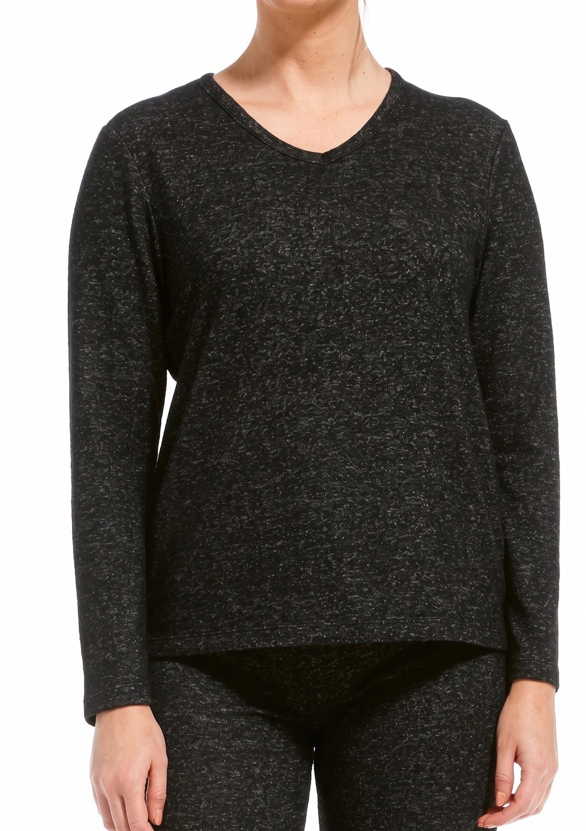 Zetex Pastunette pyjama trui dames - 24/7 - Lange mouw - Dark Grey