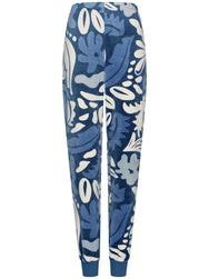 Zetex Pastunette velours dames pyjama warm - Blue Bloom