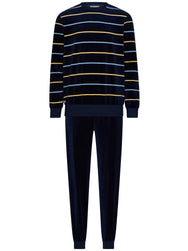 Zetex Pastunette velours Heren pyjama - Blue Retreat