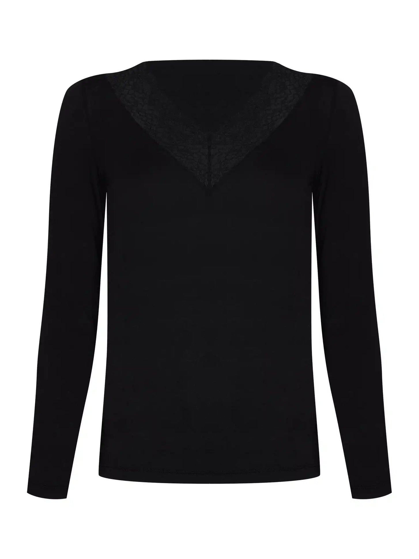 Zetex Pastunette wollen/modal kanten dames shirt lange mouw