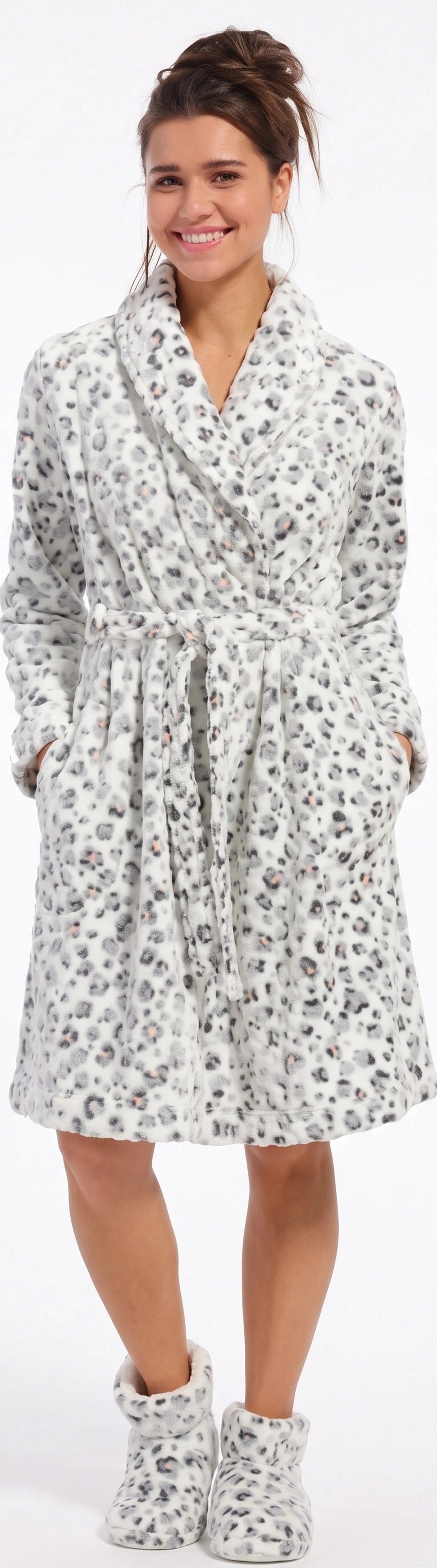 Zetex Rebelle dames Badjas Fleece ''Panter''