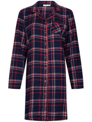 Zetex Rebelle dames nachthemd Flanel met knoopsluiting- Donkerblauw