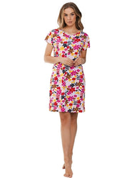 Zetex Rebelle dames nachthemd - Korte mouw - Flowers