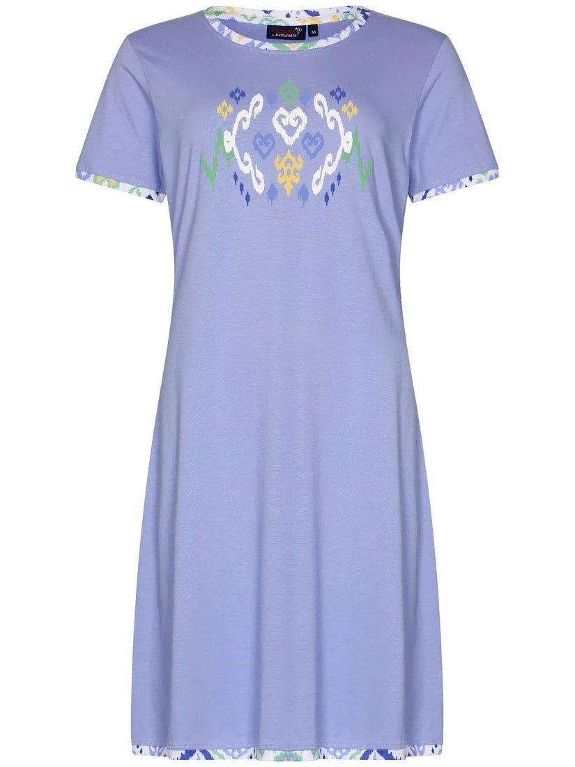 Zetex Rebelle dames nachthemd - Korte mouw - Purple Graphic